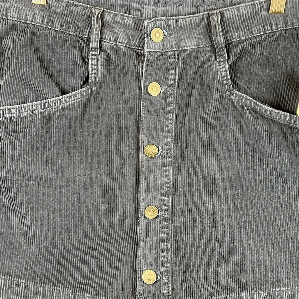 Free People Ray Corduroy Button-up Mini Skirt